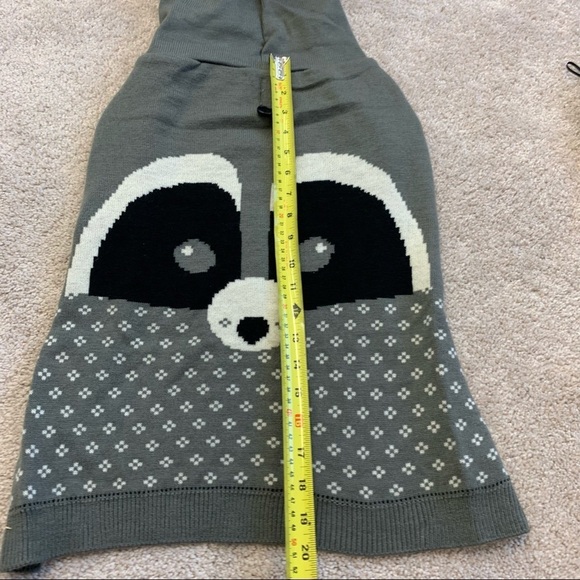 𝅺MARTHA Stewart gray raccoon hooded knit sweater XL - Picture 5 of 8